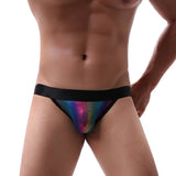 Men's rainbow personality low waist double thong