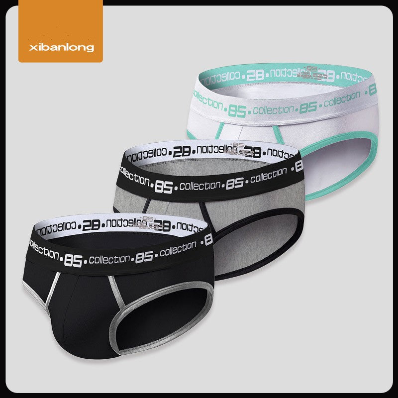 Trendy men's fashion color matching triangle underwear