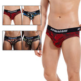 Men's sexy,breathable,comfortable camouflage low waisted triangular underwear