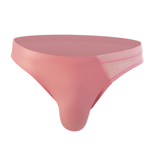 Men's sexy lacquer leather transparent mesh triangle underwear