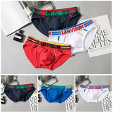 Men's low waist U-convex color contrast large pouch underwear