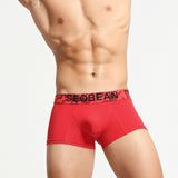 Men's solid color low waist boxer underwear