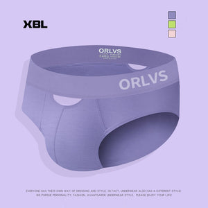Men's Sexy Hollow Low Waist Hip Lifting Solid Color Modal Underwear