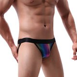 Men's rainbow personality low waist double thong