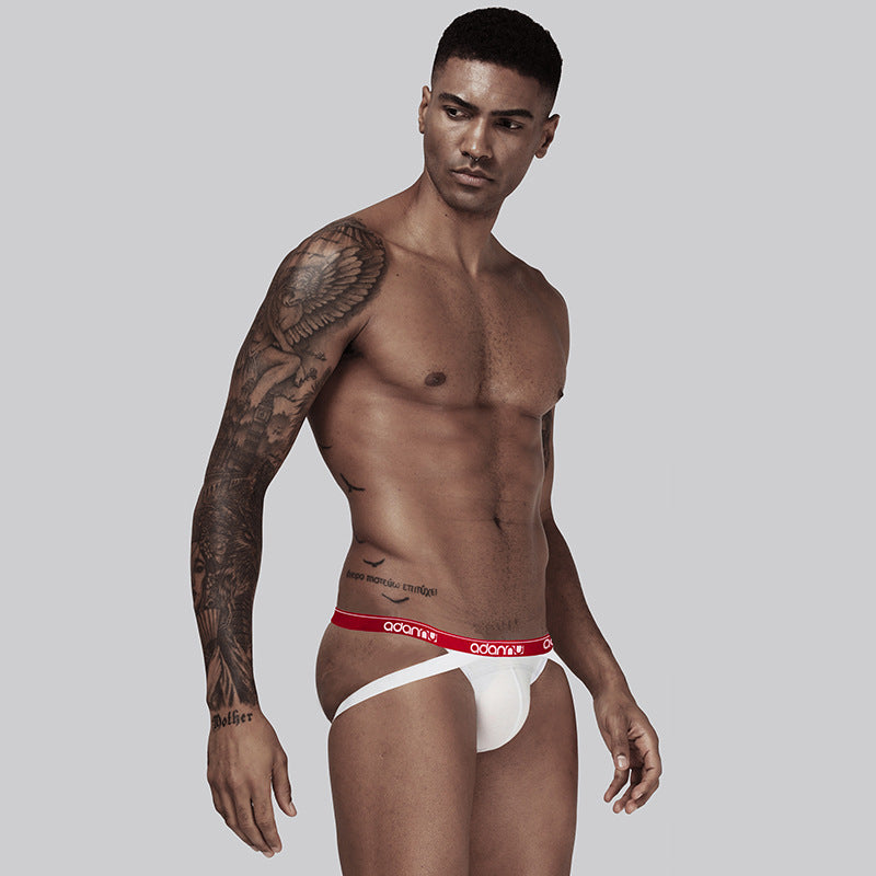 Men's tight butt lift double thong briefs