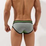 Men's sexy low waist color matching triangle underwear