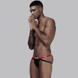 Men's tight butt lift double thong briefs
