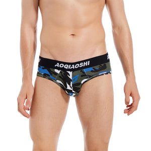 Men's sexy,breathable,comfortable camouflage low waisted triangular underwear