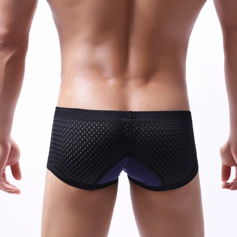 Men's color block boxer underwear
