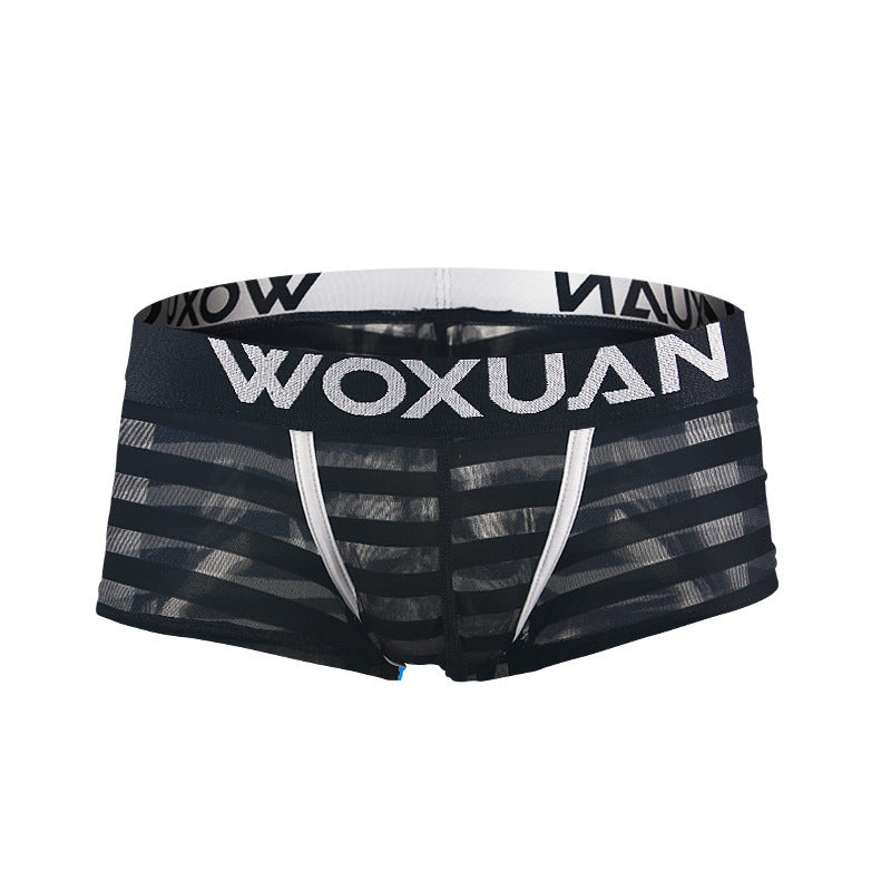 Men's Striped Sheer Boxer Underwear