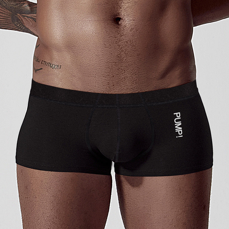 Men's milk silk solid color small boxer underwear