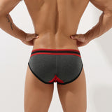 Men's sexy low waist color matching triangle underwear