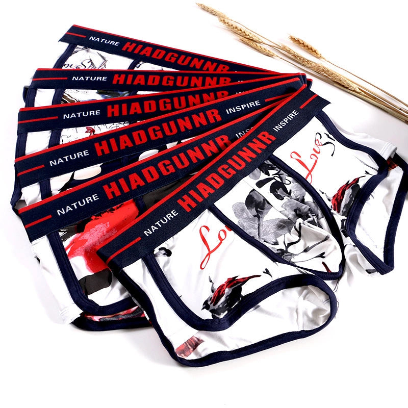 Men's trendy breathable sexy printed boxer underwear