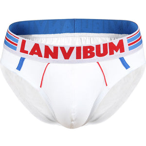 Men's low waist U-convex color contrast large pouch underwear