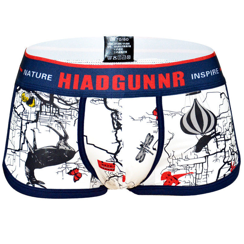 Men's trendy breathable sexy printed boxer underwear