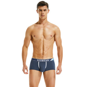 Men's fashion solid color U-convex design cotton underwear