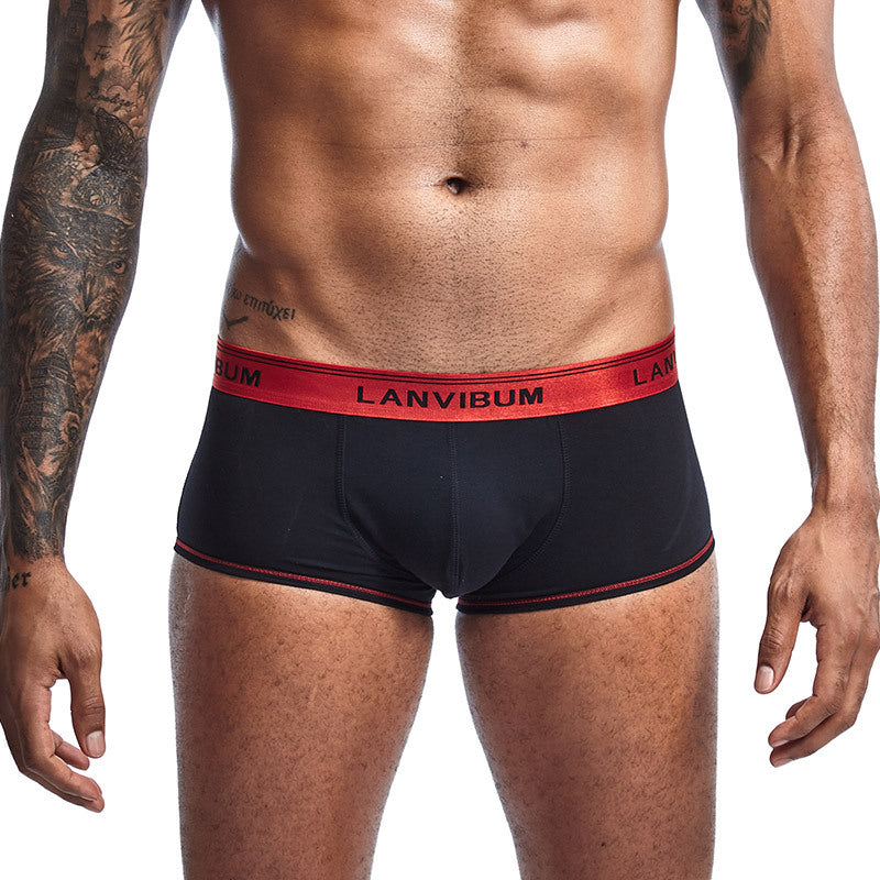 Men's Cotton Color Contrast Low Rise Boxer Underwear