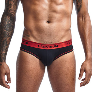 Men's Contrasting Color Simple Low Waist Triangle Underwear