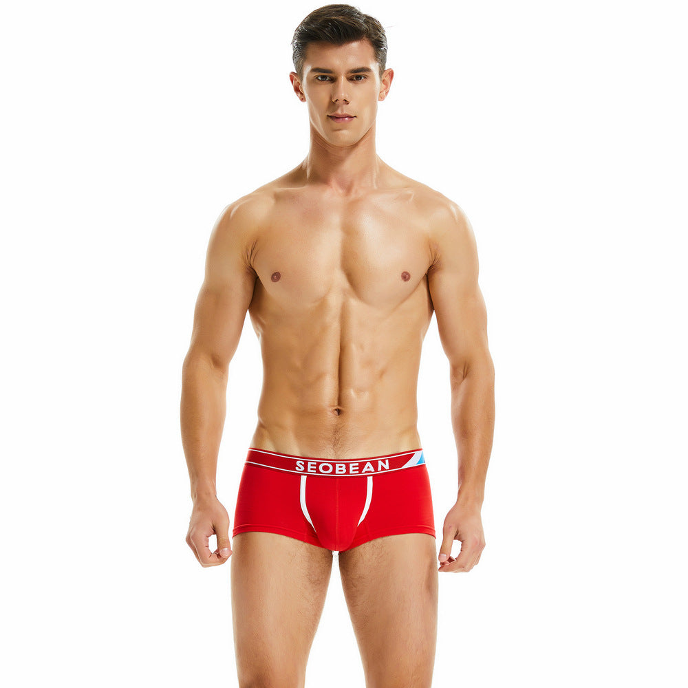 Men's fashion solid color U-convex design cotton underwear