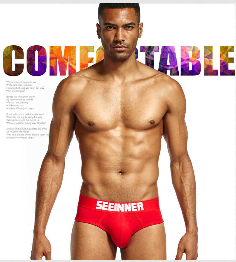 Men's Pure Cotton Solid Color Sexy High Quality Triangle Underwear
