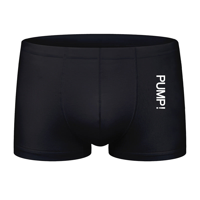 Men's milk silk solid color small boxer underwear