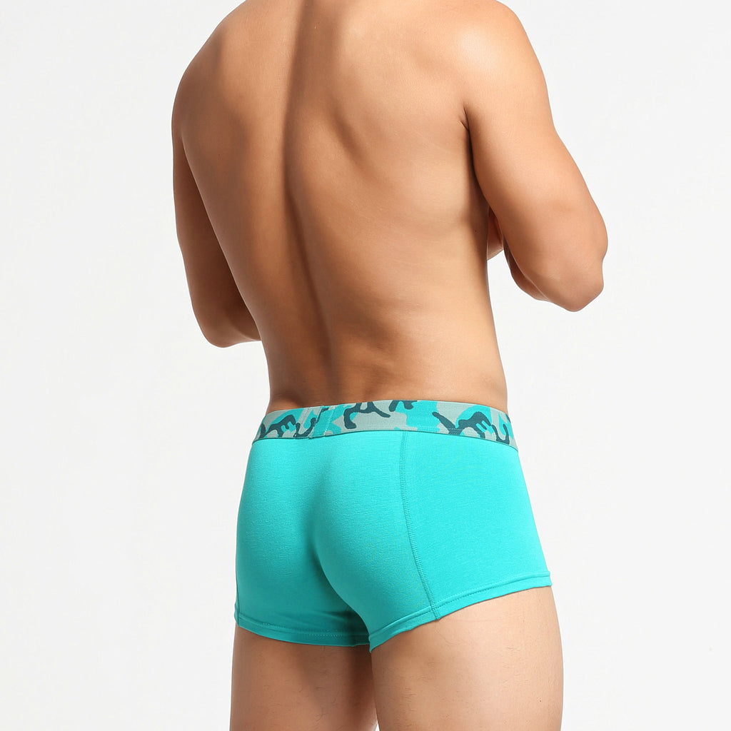 Men's solid color low waist boxer underwear