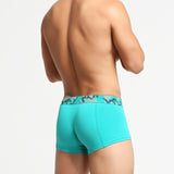 Men's solid color low waist boxer underwear