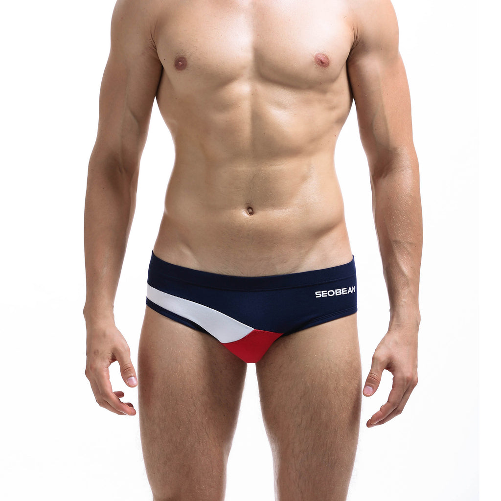 Men's sexy color matching triangle underwear