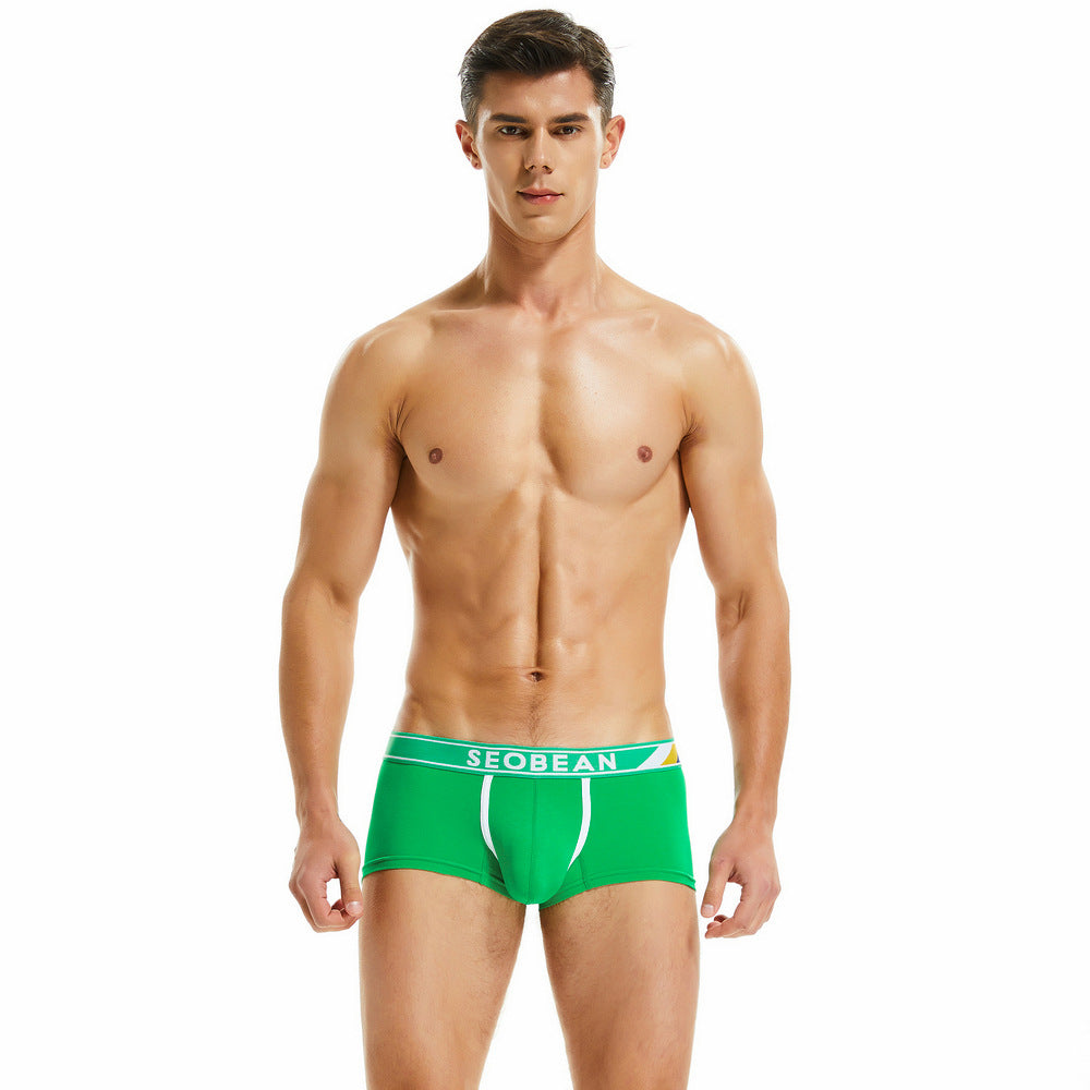 Men's fashion solid color U-convex design cotton underwear