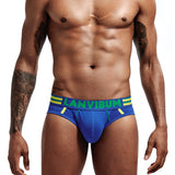 Men's low waist U-convex color contrast large pouch underwear