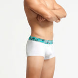 Men's solid color low waist boxer underwear
