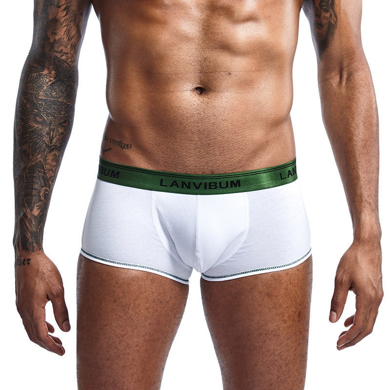 Men's Cotton Color Contrast Low Rise Boxer Underwear