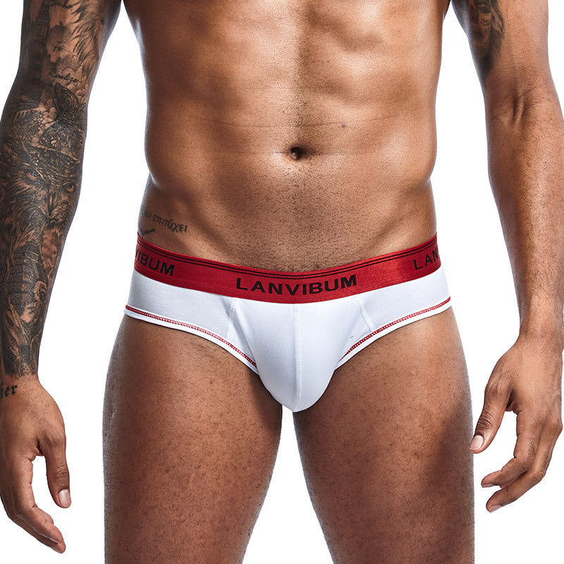 Men's Contrasting Color Simple Low Waist Triangle Underwear