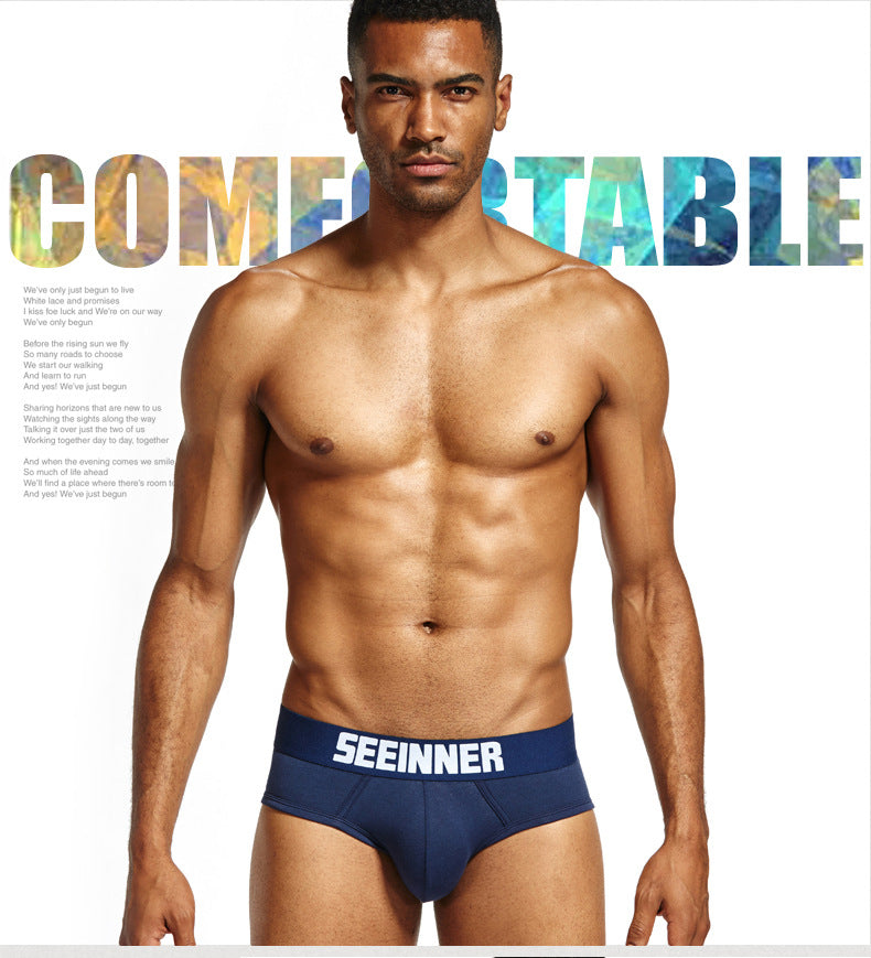 Men's Pure Cotton Solid Color Sexy High Quality Triangle Underwear