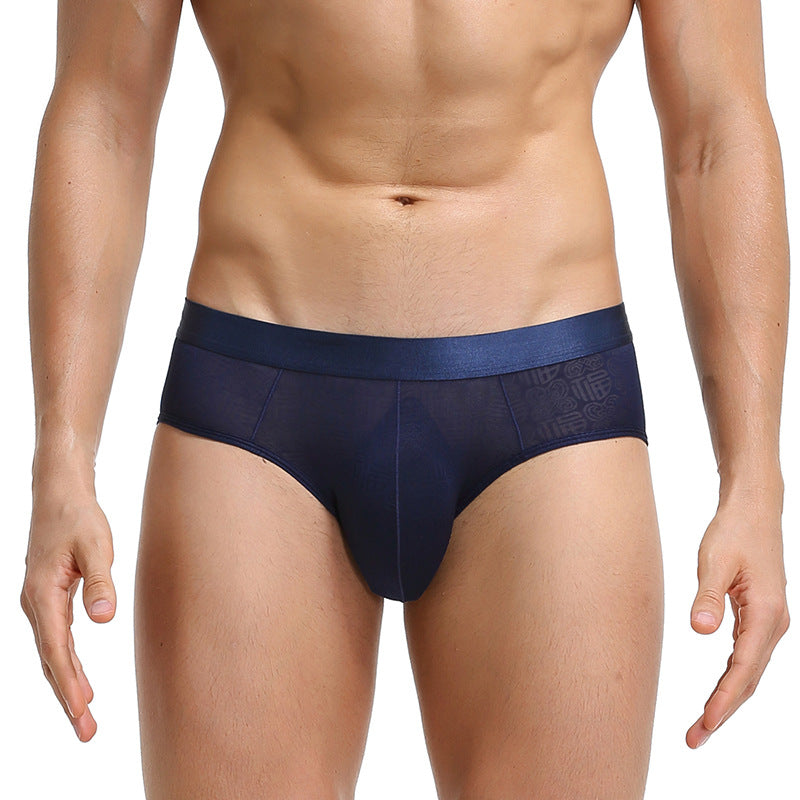 Men's Sexy Thin Jacquard  Breathable Underwear