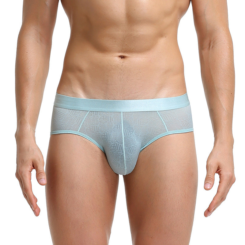 Men's Sexy Thin Jacquard  Breathable Underwear