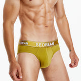 Men's Solid Color Cotton Triangle Underwear