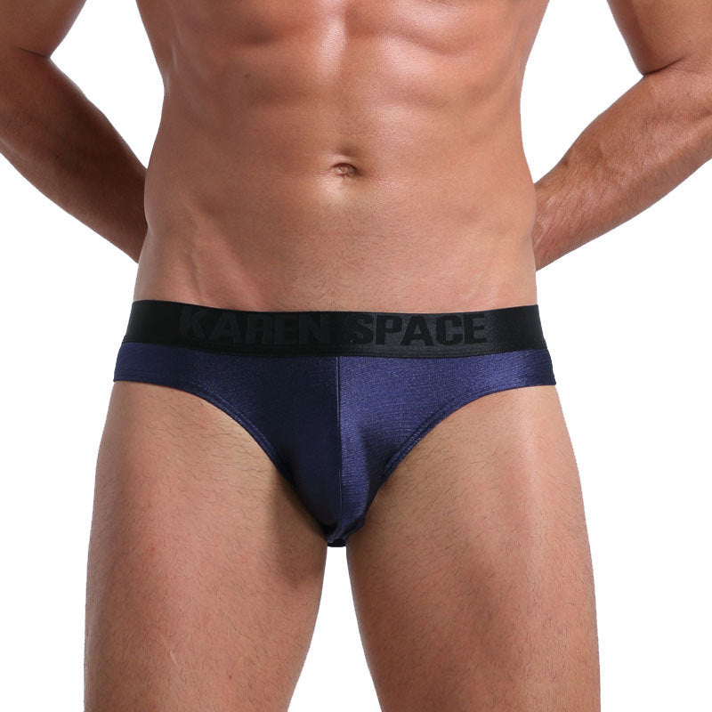 Men's sexy back empty ice silk triangle underwear