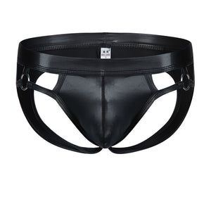 Men's Faux Leather Sports Briefs
