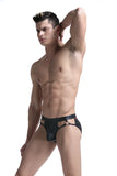 Men's Faux Leather Sports Briefs