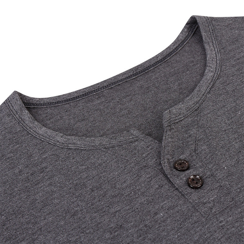 2021 Summer Solid Color Button T-Shirt - Amamble