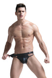 Men's Faux Leather Sports Briefs