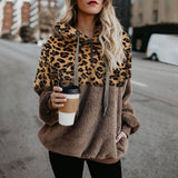 Leopard print plush sweater - Amamble