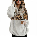 Leopard print plush sweater - Amamble
