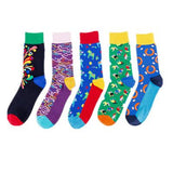 5 Pieces Couple trend stylish creative fancy colorful socks - Amamble