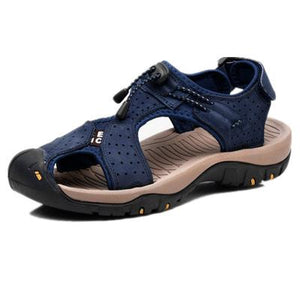 Beach leather casual men's shoes - Amamble