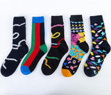 5 Pieces Couple trend creative fancy colorful socks - Amamble