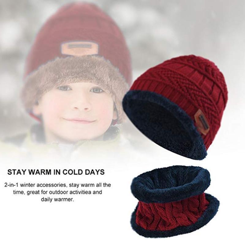 Warm Beanie Cap With Scarf - Amamble