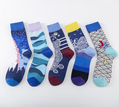 5 Pieces Couple trend creative fancy colorful socks - Amamble