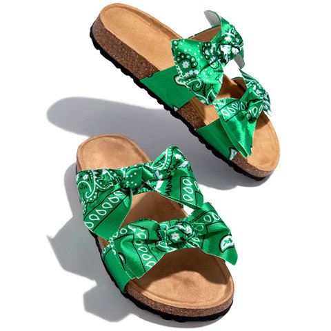 Party & Evening Flat Heel Satin Slippers - Amamble